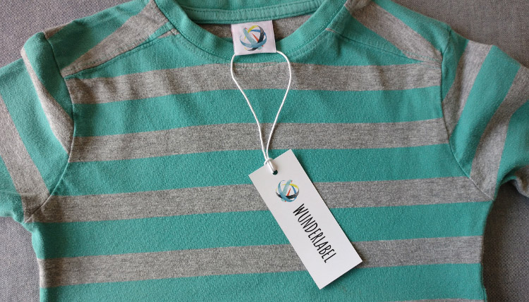 How to attach a hang tag: t-shirt example with cord t-shirt with hang tag and cord