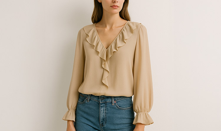 blouse with Ruffles and frills