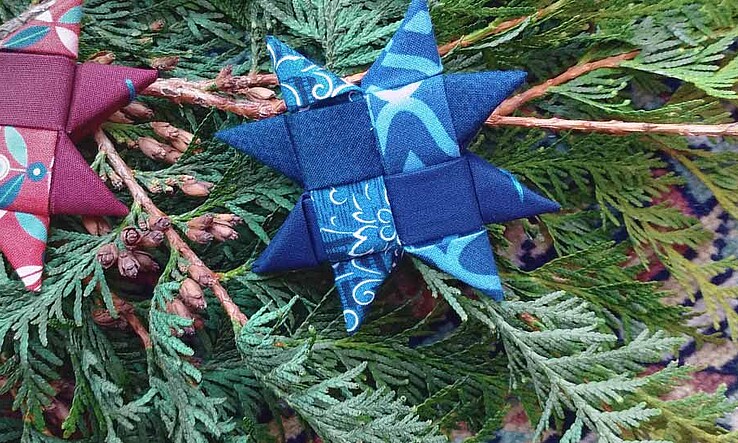 Folded Fabric Star Ornaments