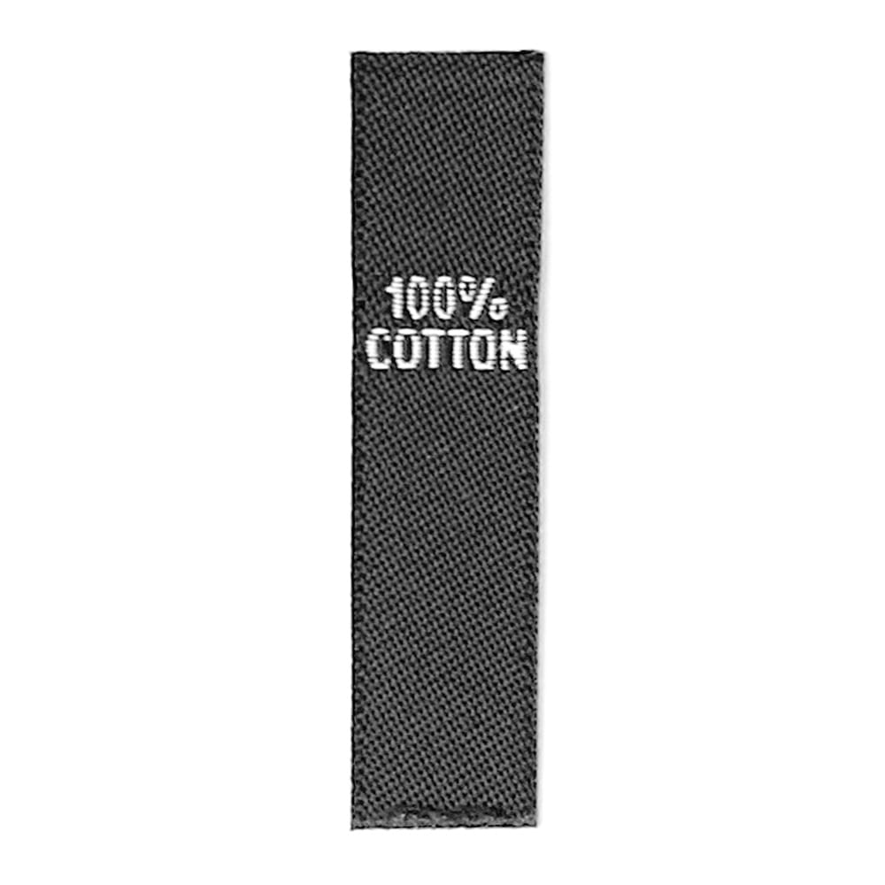 '100% Cotton' - White or black