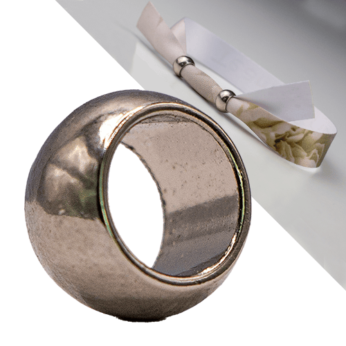 Metal beads / Slide closures for wristbands, round